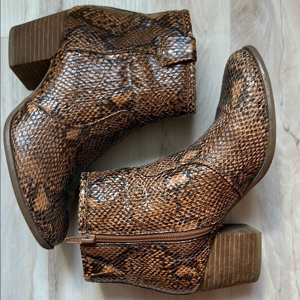 Carlos by Carlos Santana Snake Print Ankle Boots